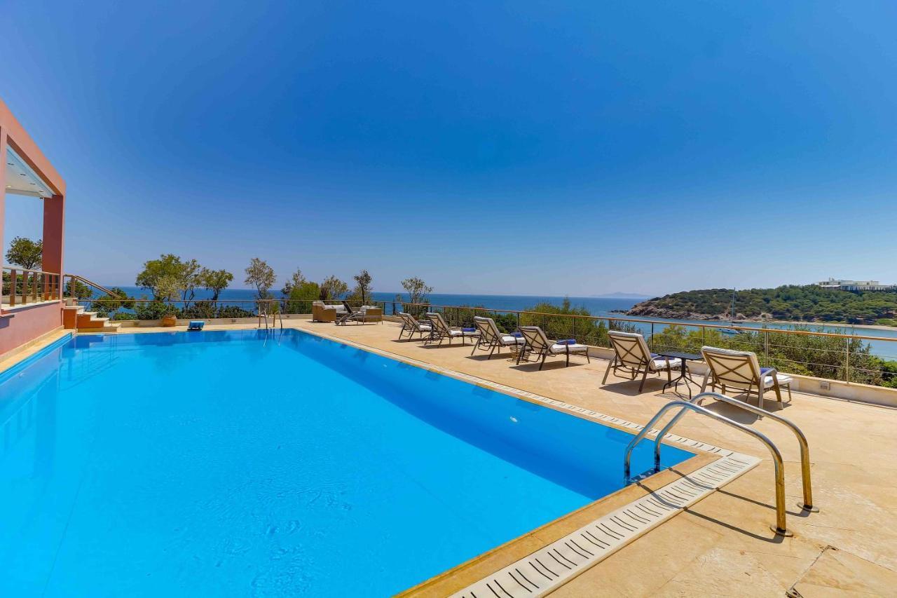 Black Diamond Beachfront Pool Villa Pasithea In Sounio, Athens Kap Kap Sounion Exterior foto