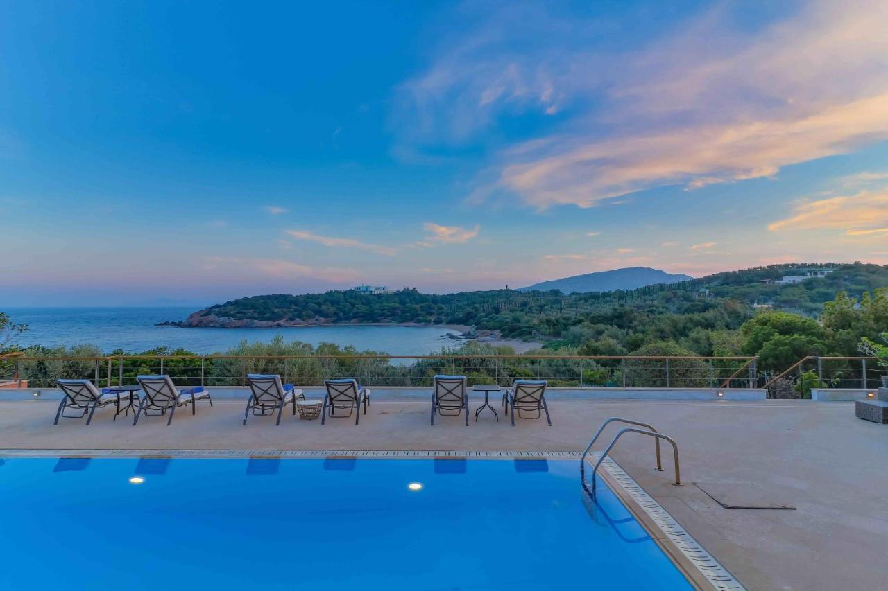 Black Diamond Beachfront Pool Villa Pasithea In Sounio, Athens Kap Kap Sounion Exterior foto