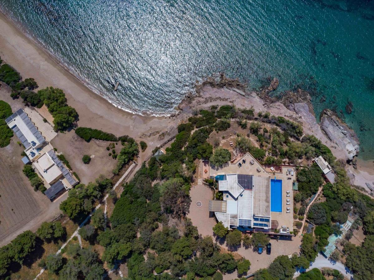 Black Diamond Beachfront Pool Villa Pasithea In Sounio, Athens Kap Kap Sounion Exterior foto
